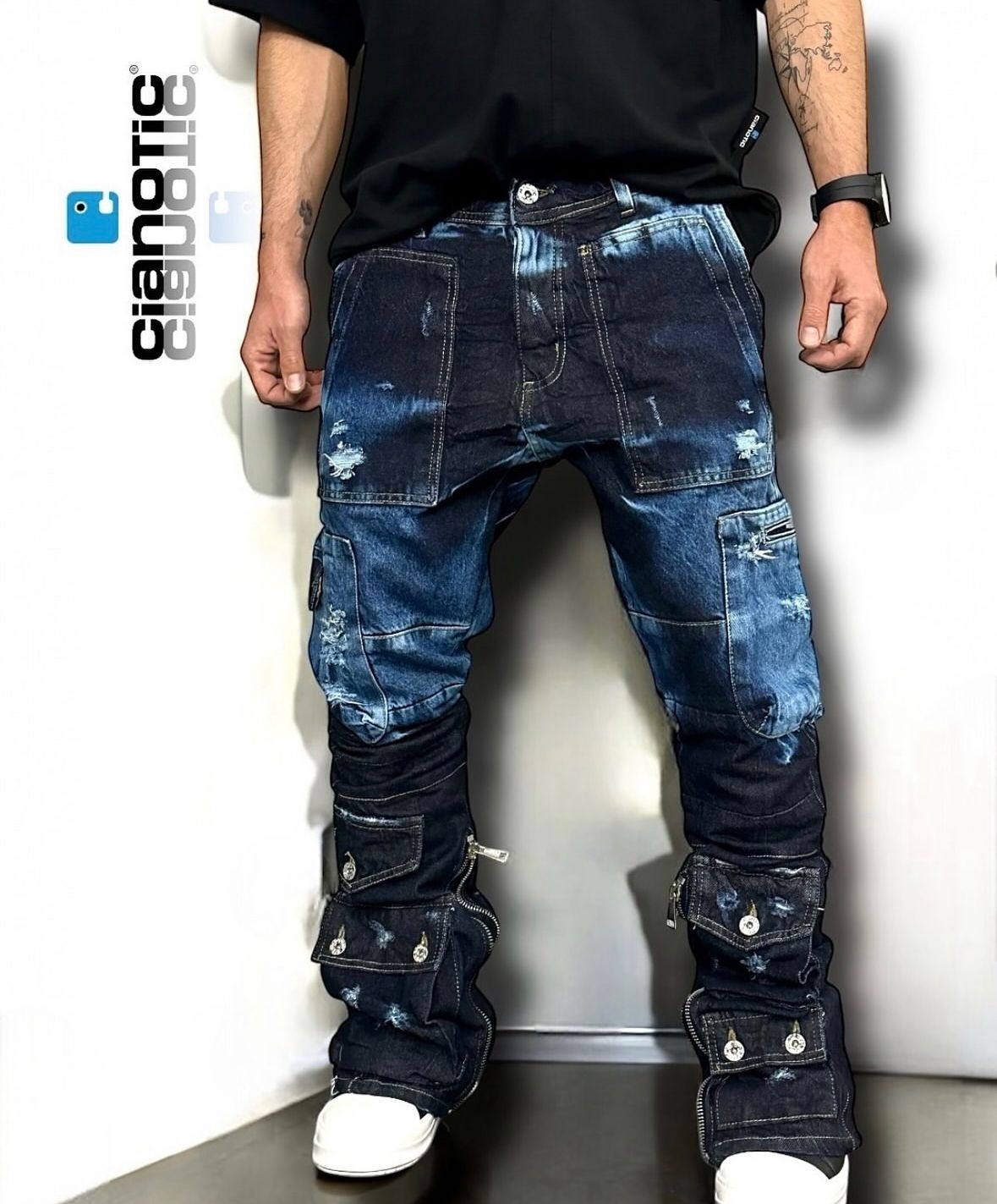 CIANOTIC CARGOZIP JEANS